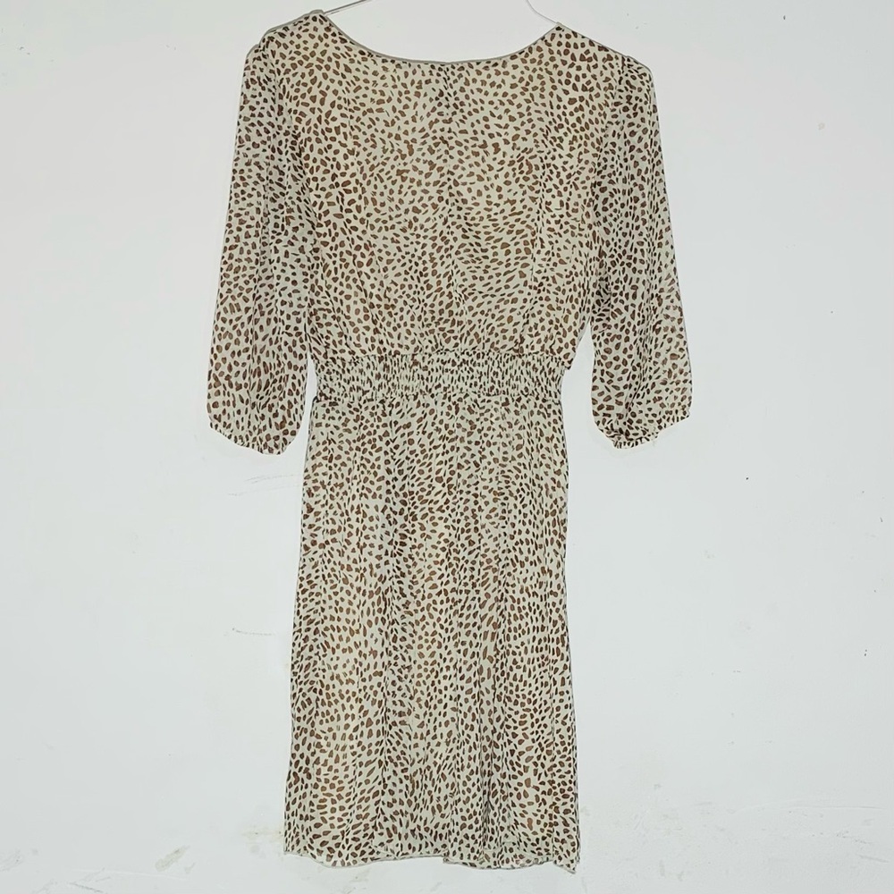 Kate and Lily Women’s Leopard Print Midi Dress SZ Petite 12 - Picture 2 of 5
